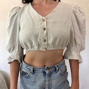Vintage Cropped Blouse